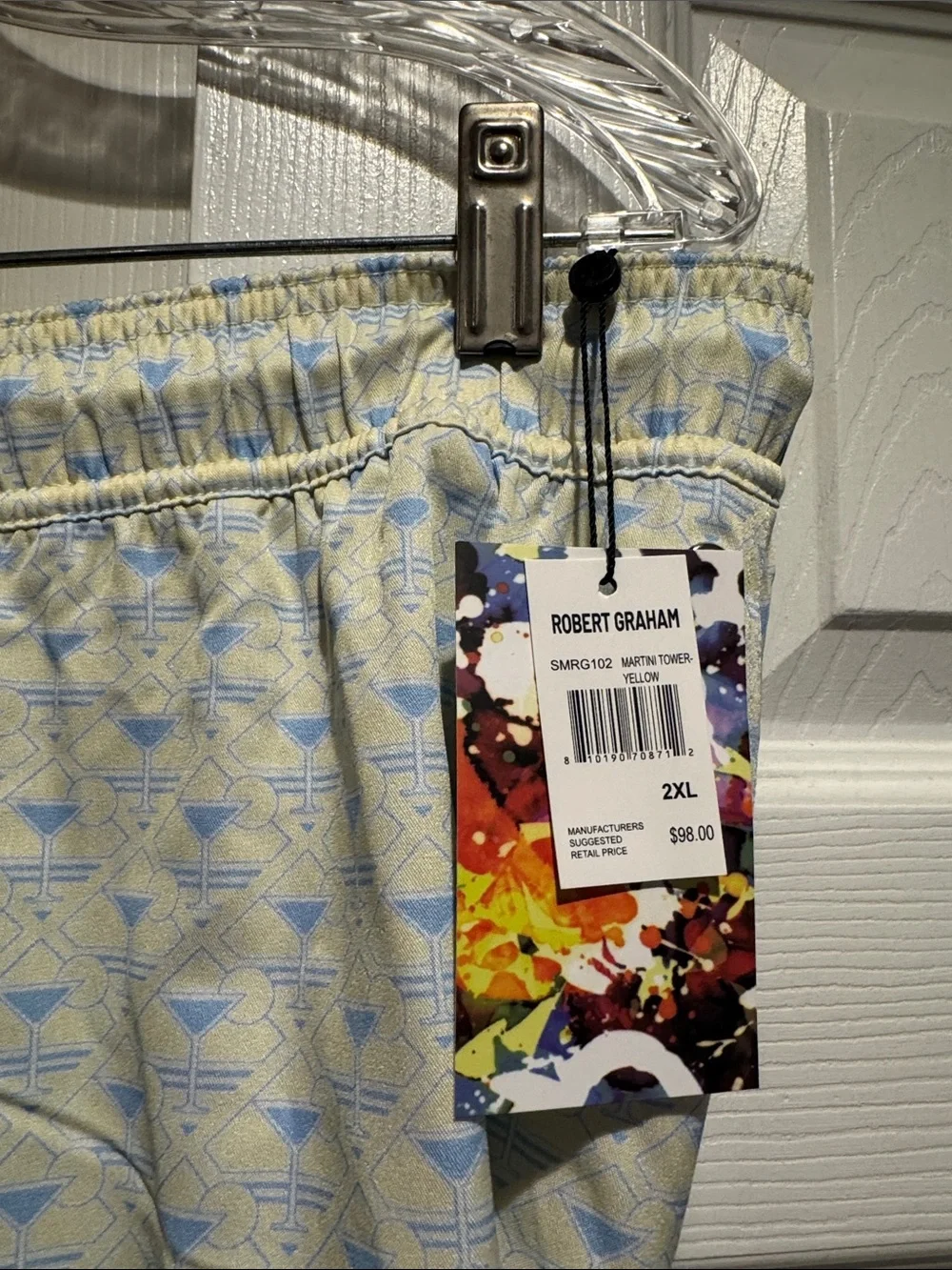Robert Graham Kids Light Yellow & Light Blue Patterned Swim Shorts